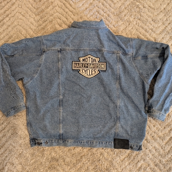 Harley-Davidson Other - Harley Davidson Motorcycles Men's Embroidered Denim Jean Jacket XXL